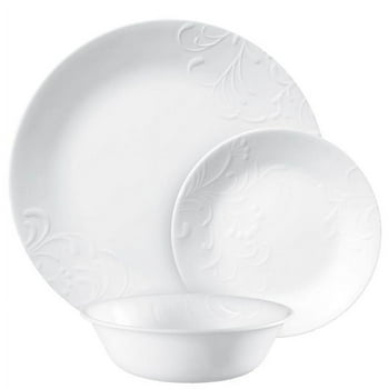 Corelle Madeline Embossed 12-Piece Glass Dinnerware Set (Service for 4)