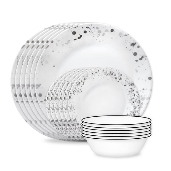 Corelle Monochromatic 18-Piece Glass Dinnerware Set (Service for 6)
