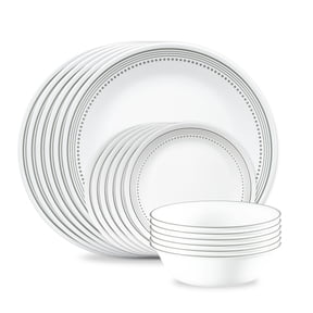 Corelle Mystic Gray 18-Piece Glass Dinnerware Set (Service for 6)
