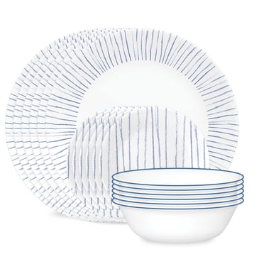 Corelle Nautical Stripes 18-piece Dinnerware Set (Service for 6)