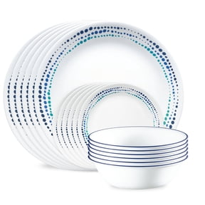 Corelle Ocean Blues 18-Piece Glass Dinnerware Set (Service for 6)