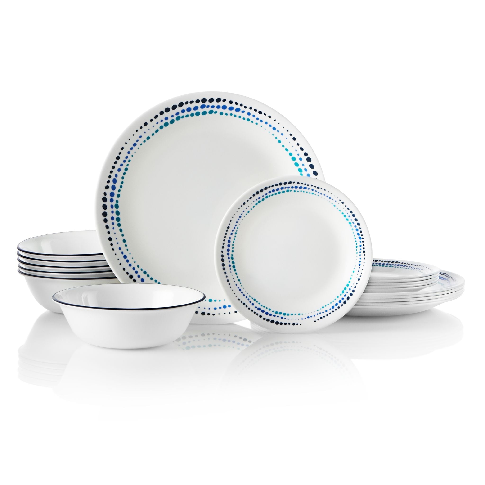 Corelle Ocean Blues 18 piece Corningware Dinnerware Set Service for 6 Walmart