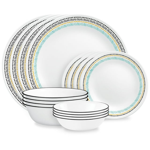 Corelle Paloma 16Piece Corningware Dinner Dishes Set, Service for 4