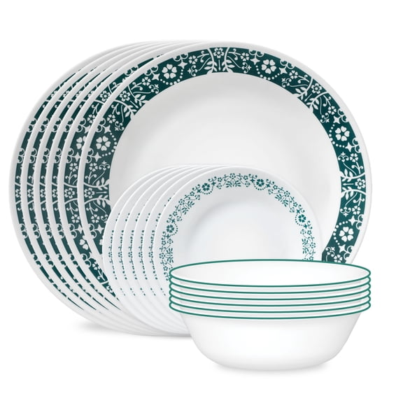Corelle Penelope 18-Piece Glass Dinnerware Set (Service for 6)