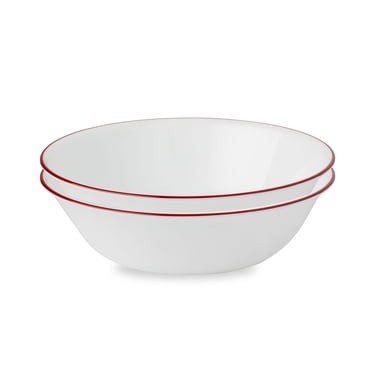 Corelle Radiant Red Banded 32 oz Glass Serving Bowl (Set of 2)