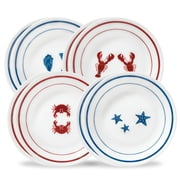 Corelle Rockland Harbor 6.75" Glass Appetizer Plate Set of 8