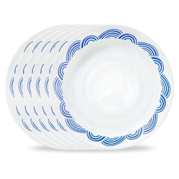 Corelle Rolling Waves 8.5" Glass Salad Plate (Set of 6)