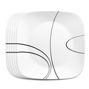 Corelle Simple Lines 10.5" Square Glass Dinner Plate (Set of 6)