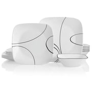 Corelle Simple Lines 18-Piece Square Glass Dinnerware Set (Service for 6)