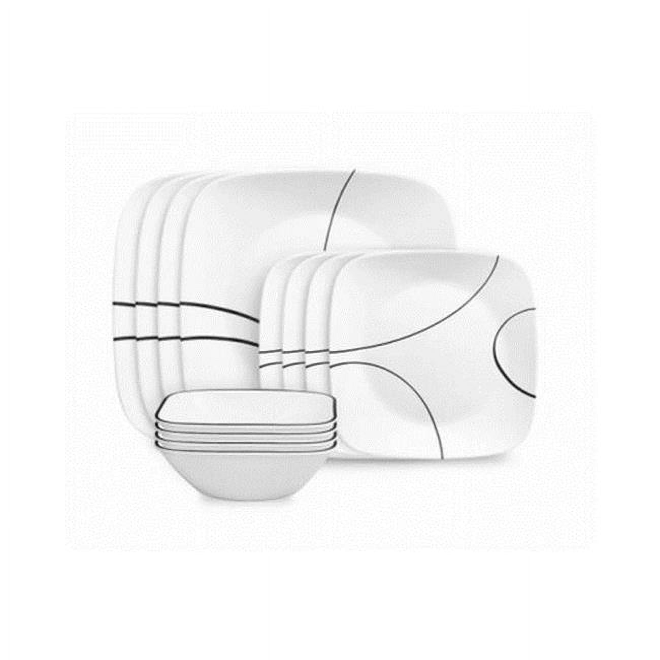 Corelle Simple Lines Dinnerware Set, 12 Pack