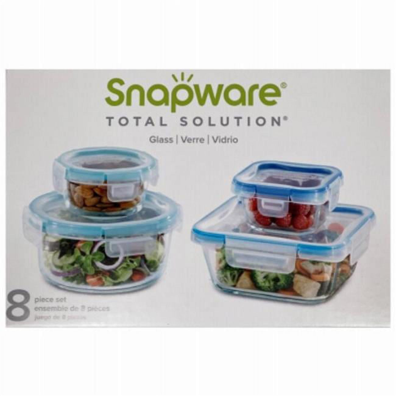 Snapware Total Solution Pyrex Glass Food Storage Container Set (8-Piece)