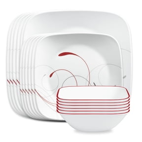 Corelle Splendor 18-Piece Square Glass Dinnerware Set (Service for 6)