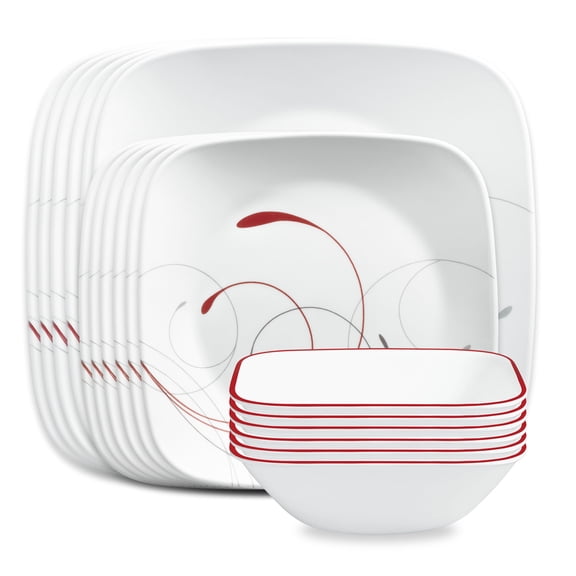 Corelle Splendor 18-Piece Square Glass Dinnerware Set (Service for 6)