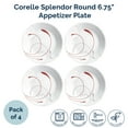 Corelle Splendor 6.75" Round Appetizer Plate Vitrelle Glass (Set of 4