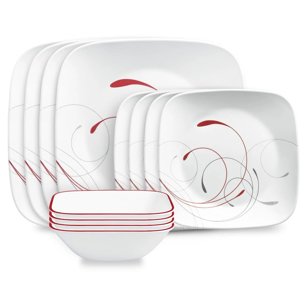 Corelle Splendor Square 12piece Dinnerware Set, Service for 4