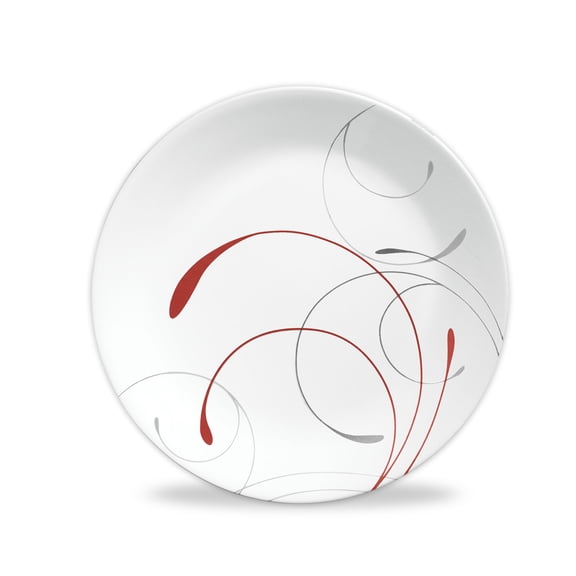 Corelle Splendor, White and Red Round Dinner Plate, 10.25"