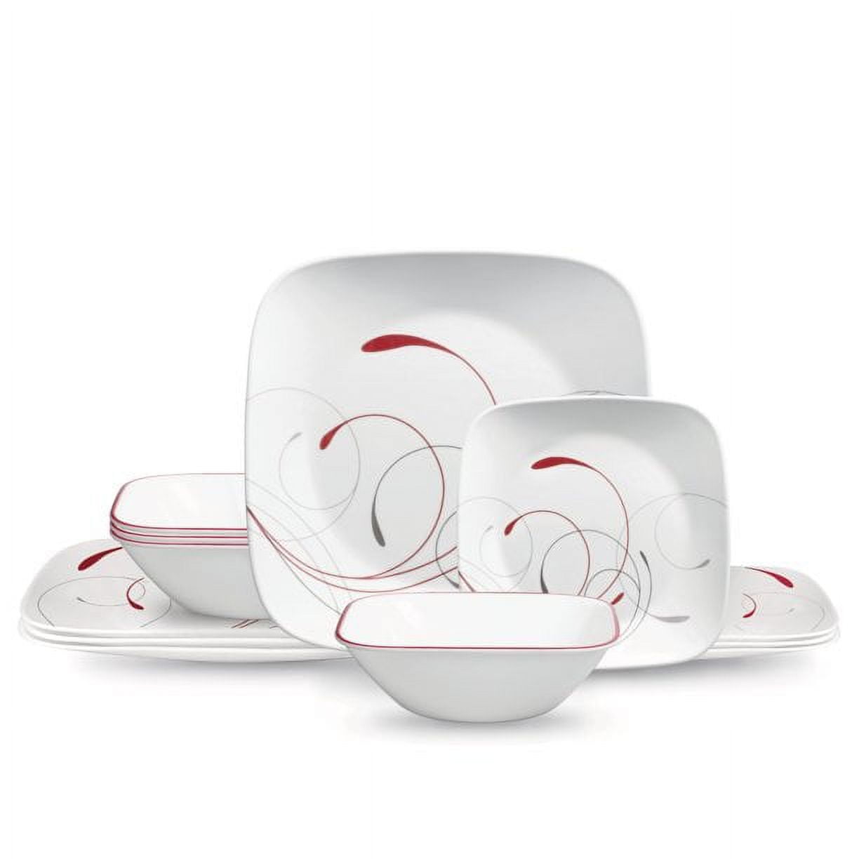 Corelle Square Splendor 12Piece Dinnerware Set, Service for 4