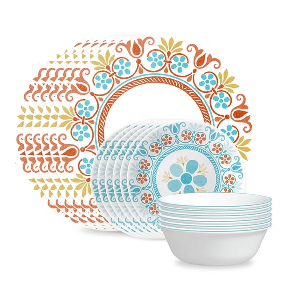 Corelle Terracotta Dreams 18-Piece Glass Dinnerware Set (Service for 6)