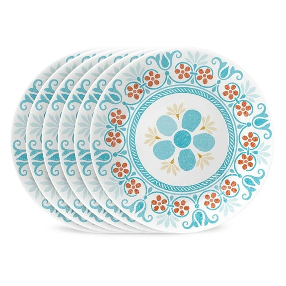 Corelle Terracotta Dreams 6.75" Glass Appetizer Plate (Set of 6)