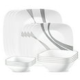 thumbnail image 1 of Corelle Urban Arc 16-Piece Square Glass Dinnerware Set (Service for 4), 1 of 6