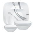 thumbnail image 1 of Corelle Urban Arc 16-Piece Square Glass Dinnerware Set (Service for 4), 1 of 10