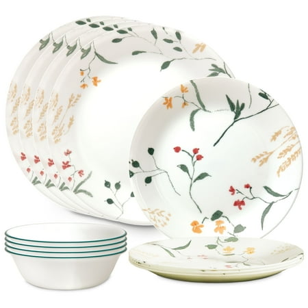 Corelle Wildflower Scatter 12-Piece Glass Dinnerware Set (Service for 4)