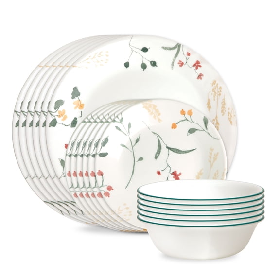 Corelle Wildflower Scatter 18-Piece Glass Dinnerware Set (Service for 6)