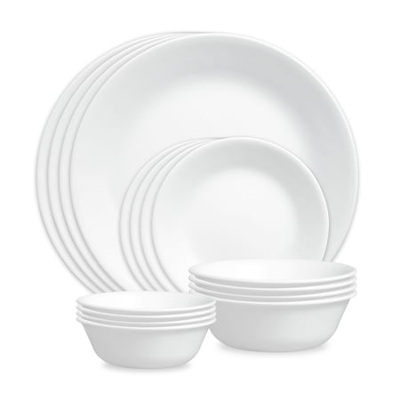 Corelle Winter Frost White 16-Piece Glass Dinnerware Set (Service for 4)