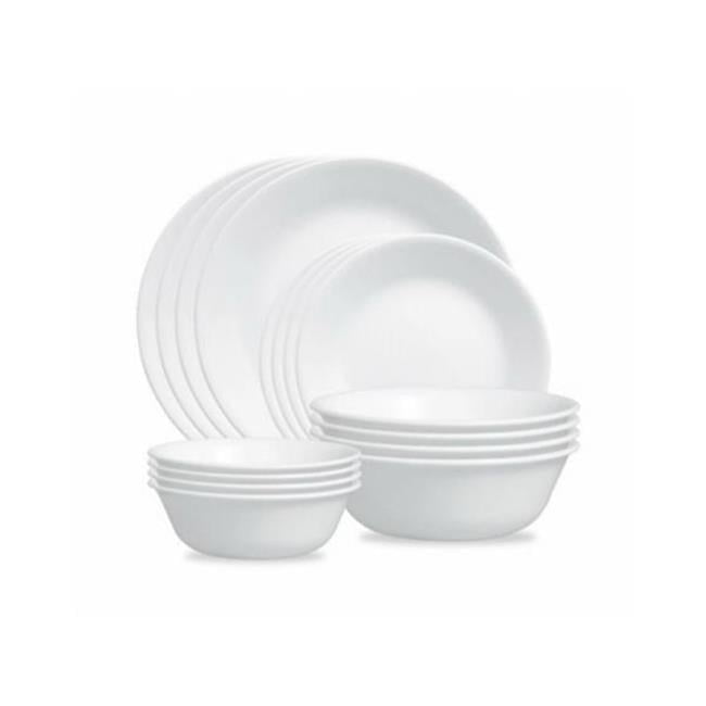 Corelle Classic White 16 Piece Dinnerware Set Lightweight Highly resistant Service for 4 Walmart
