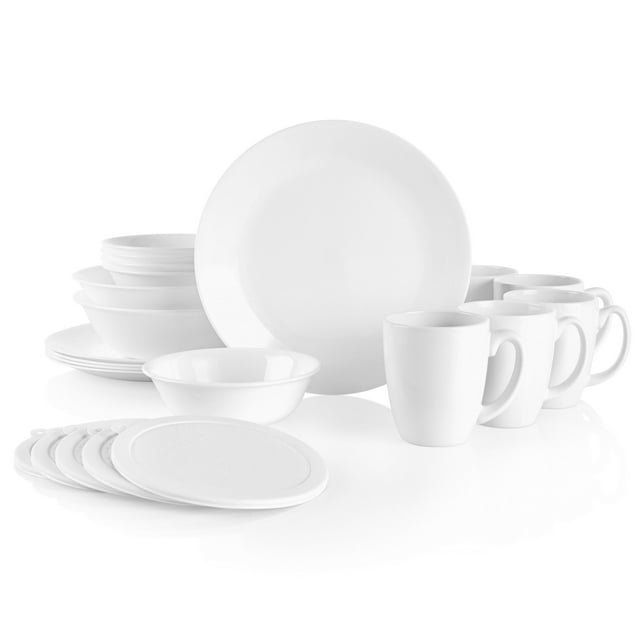Corelle Winter Frost White 22-pc Dinnerware Set, Service for 5
