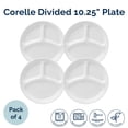 thumbnail image 1 of Corelle Winter Frost White Divided Dinner Plate Vitrelle Glass, 10.25", Pack of 4, 1 of 5