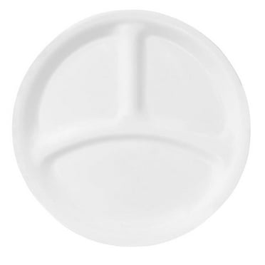 Corelle Winter Frost White, Round Divided Dinner Plate, 10.25"