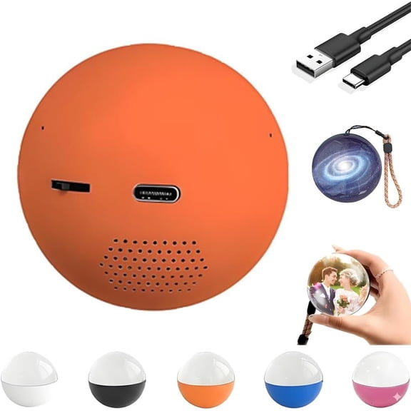 Corememories Memory Orb Ornament,Memory Sphere Lamp Video,3D Crystal Photo Electronic Crystal Ball,Uploadable Videos & Photos for Couples,Memories Anniversary Christmas Omament Gift(Blue,WiFi)