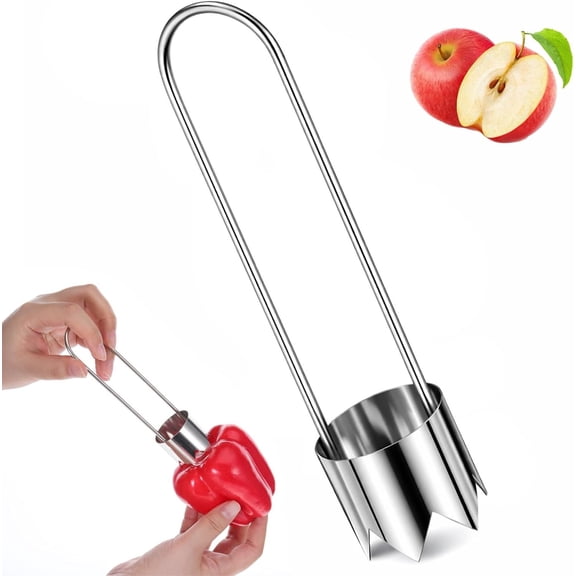 Corer, Stainless Steel  Core Remover Tool, Pineapple Corers And Slicer  Pepper Corers, Kitchen Gadgets Pepper Seed Corer Remover for Vegetable Fruit(1Pcs)