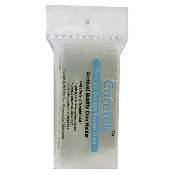 Coretek 2.5" x 2.5" Museum Quality Coin Flips 50 Pack
