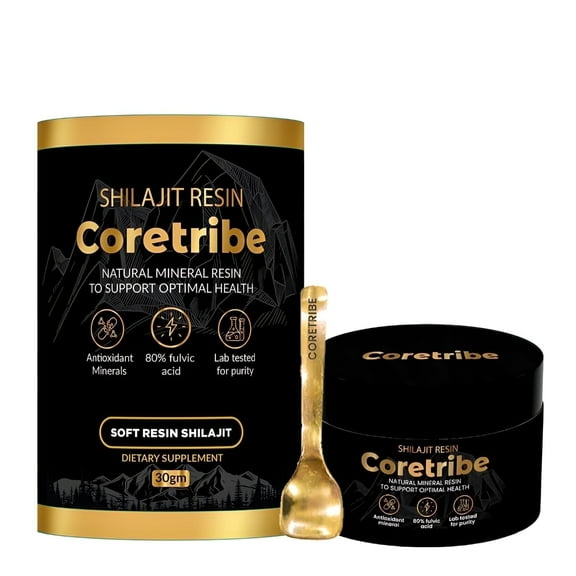 Coretribe Himalayan Shilajit Resin High Potency for Men & Women: 85+ Trace Minerals & 80% Fulvic Acid, Energy Boost & Immune Support, 30 gm