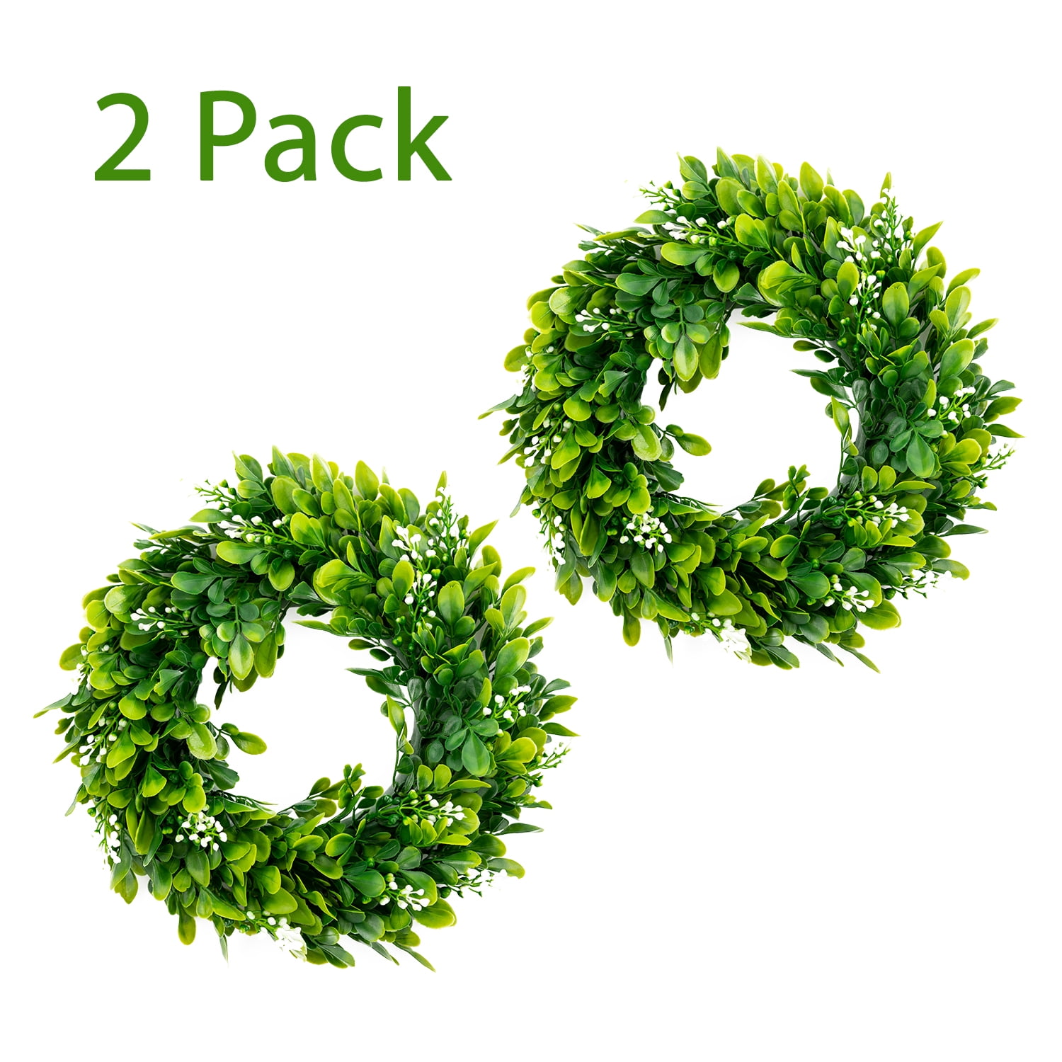 Coreus All-Season Decorative Green Wreath, 0.7 lb (2 Pack)