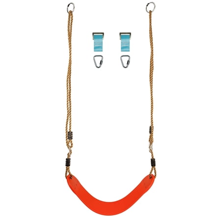 Coreus Ninja Slackline Swing Set-Ninja Accessories Swing Set with Adjustable Height Ninja Warrior Training Line Swing Seat Carabiners and Buckle Straps Included