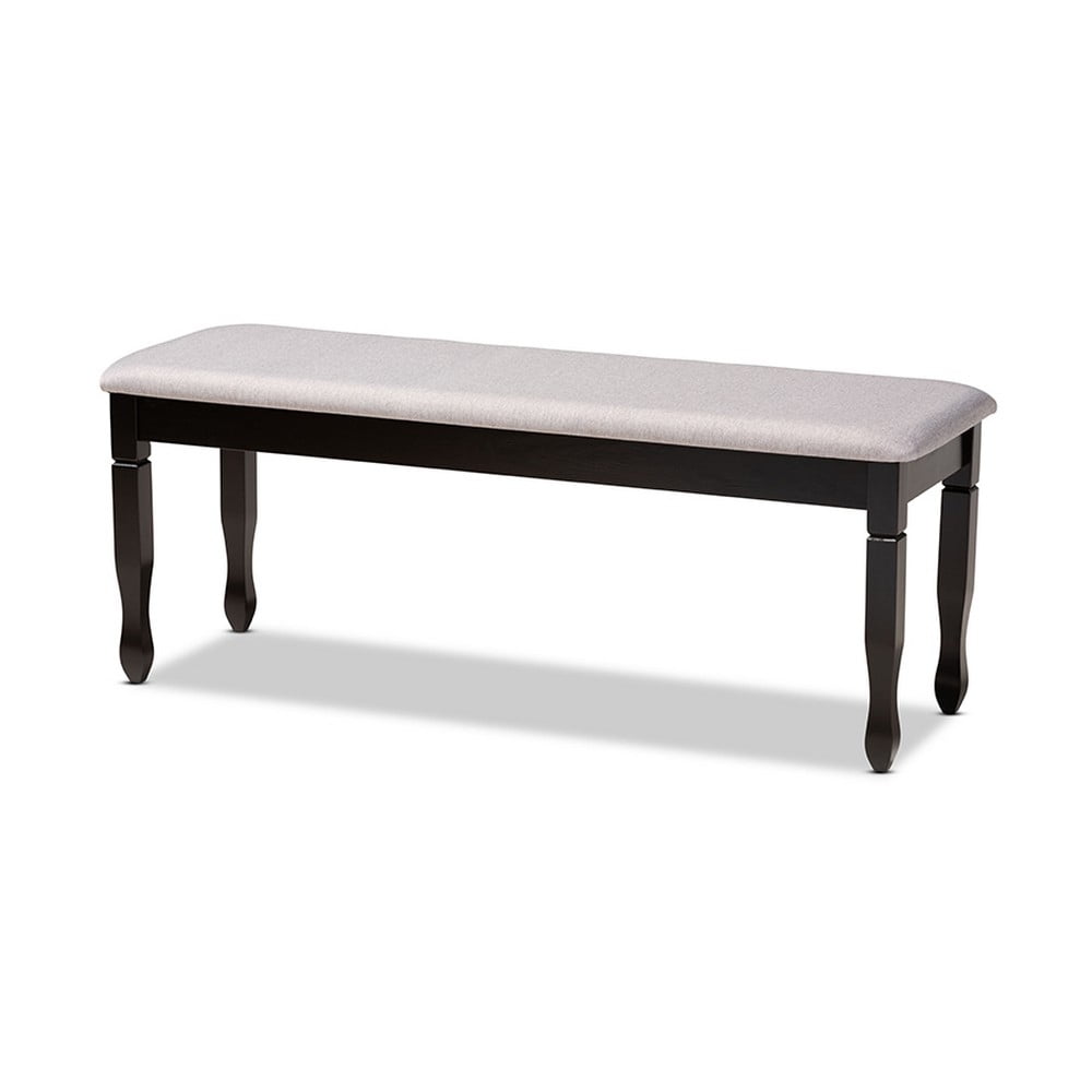 Elegant Corey Dark Brown and Gray Upholstered 48" Wood Dining Bench