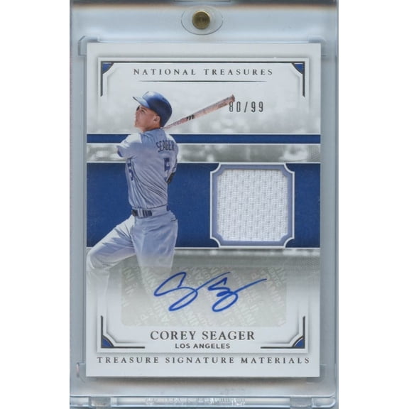 Corey Seager 2017 National Treasures Auto Autograph Jersey Patch Dodgers 80/99