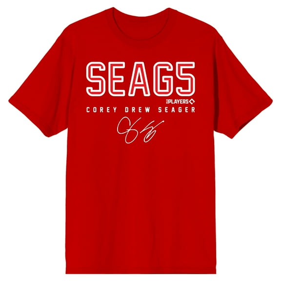 Corey Seager SEAG5 Women's Red Crew Neck Short Sleeve T-Shirt-3XL