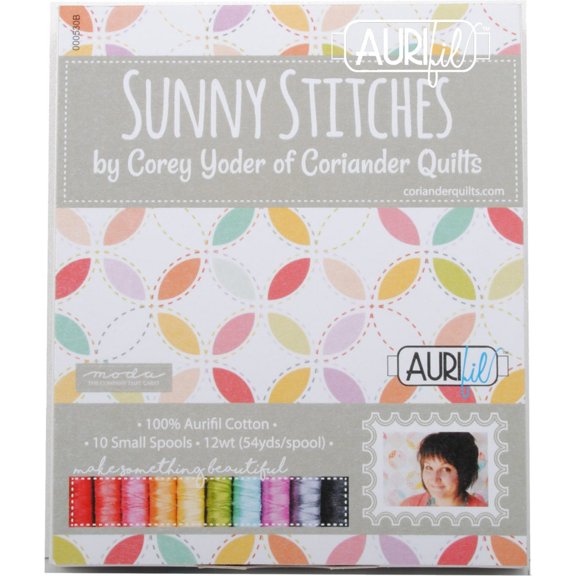 Corey Yoder Sunny Stitches Aurifil Thread Kit 10 Small Spools 12 Weight CY12SS10