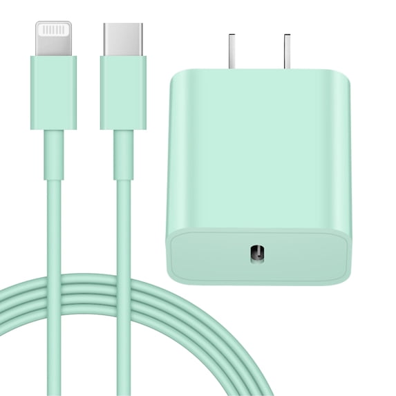 Coreykin 20W USB C Wall Charger-Super Fast Charger with 6FT Cable-Compatible with iPhone 14/14Pro/13/13 Pro/12/12Pro/XS/Max/XR/X/8/8 Plus-Green