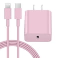 thumbnail image 1 of Coreykin 20W USB C Wall Charger-Super Fast Charger with 6FT Cable-Compatible with iPhone 14/14Pro/13/13 Pro/12/12Pro/XS/Max/XR/X/8/8 Plus-Pink, 1 of 7