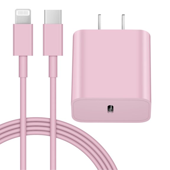 Coreykin 20W USB C Wall Charger-Super Fast Charger with 6FT Cable-Compatible with iPhone 14/14Pro/13/13 Pro/12/12Pro/XS/Max/XR/X/8/8 Plus-Pink