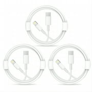 Coreykin 3-Pack 6 Ft White Cable Compatible with iPhone 14/14 Plus/14 Pro/14 Pro Max/13/13pro/12/12 Pro/12 Pro Max/11/iPad