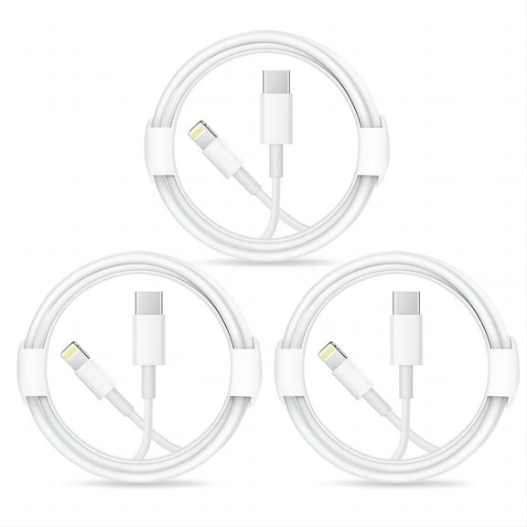 Coreykin 3-Pack 6 Ft White Cable Compatible with iPhone 14/14 Plus/14 Pro/14 Pro Max/13/13pro/12/12 Pro/12 Pro Max/11/iPad