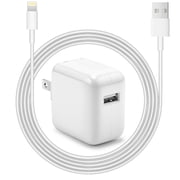 Coreykin 12W USB Wall Charge with Cable-Foldable Portable Travel Plug with USB Charging Cable Compatible for iPhone14/13/13 Mini/13 Pro/12/12Pro/12 Pro Max/12 Mini/11/11 Pro/11 P