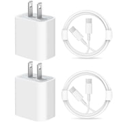 شاحن Coreykin USB C مع كابل بطول 6 أقدام متوافق مع iPhone 17/17 Air/17 Pro/17 Pro Max/16/16 Pro/16E/16Plus/16Pro/16 Pro Max/15/iPhone 15 Pro/iPhone 15 Pro Max/iPad Pro/Mini/Air4/AirPods، عبوتان