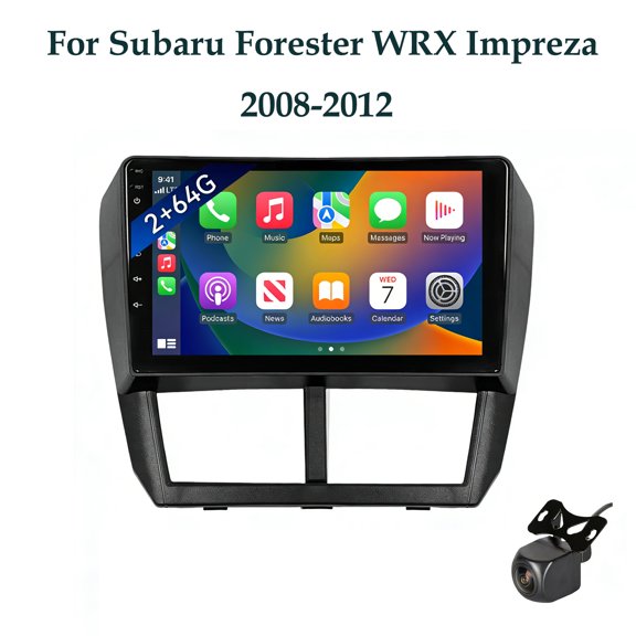 Corfhy 2+64GB Car Radio Stereo for Subaru Forester WRX Impreza 2008-2012 9-inch Android 15 with Wireless CarPlay and Android Auto WiFi Head Unit BT SWC